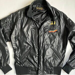 Men's Vintage Style Auto Compettion Design Ferrari Nylon Windbreaker Jacket Sz M